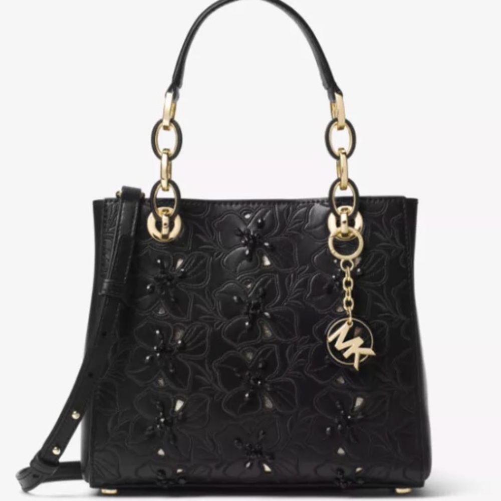 ⛔️SOLD⛔️Authentic Michael Kors Leather floral satc - Picture 2 of 8